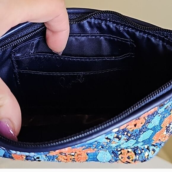 #437 Vera Bradley Sparkle Wristlet Marrakesh Beads NavyOrange Light Blue - Picture 7 of 7